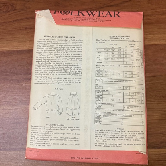 Lot of 4 Vintage Folkwear #102 #118 #125 #127 Collectible Sewing Patterns - Picture 10 of 10